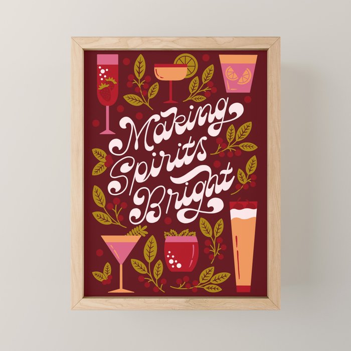 Making Spirits Bright Holiday Drinks Mini Art Print Gallery Image 1