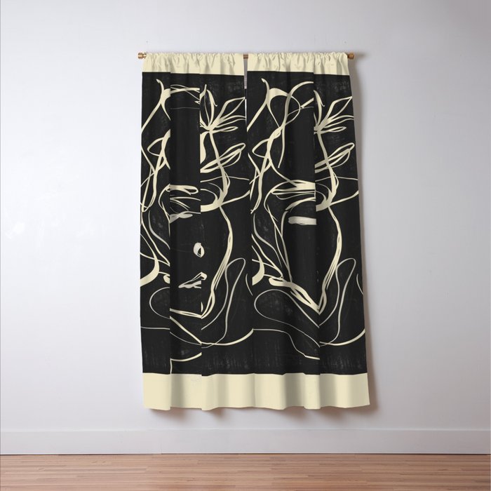 Abstract Face 89 Window Curtain Gallery Image 3