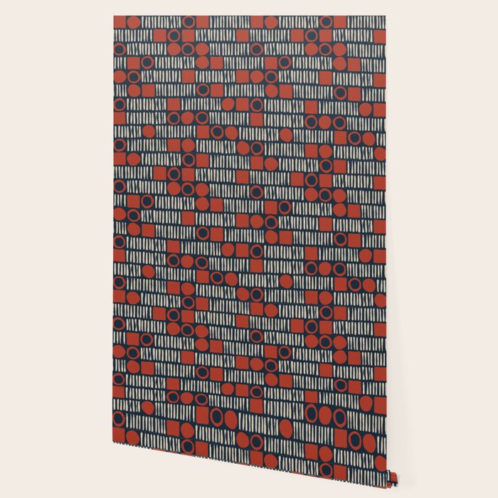 Red & Blue Hand-drawn Pattern #2 Wallpaper Gallery Image 2
