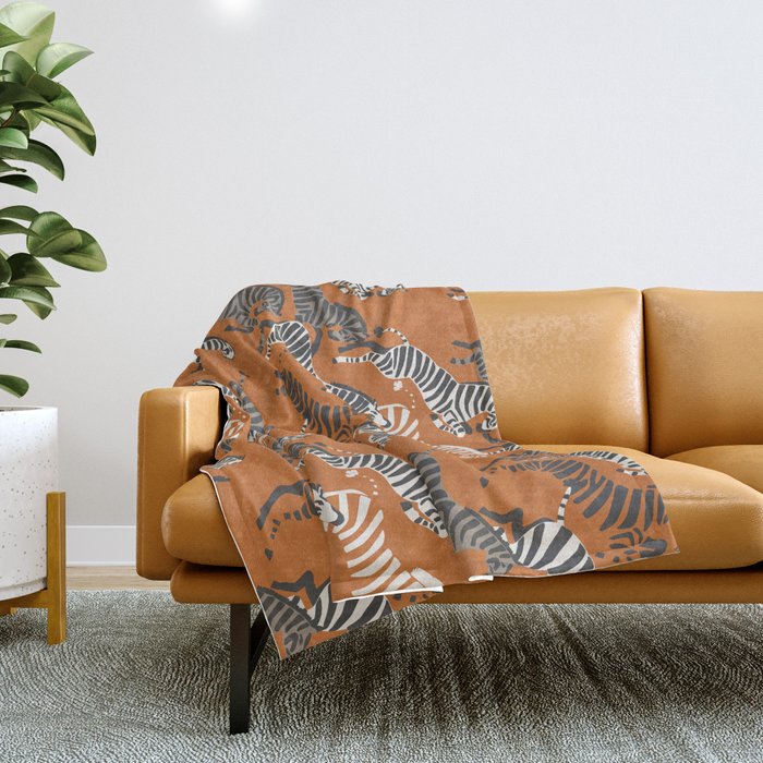 Zebra Race Throw Blanket Gallery Image 1