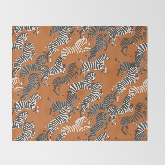 Zebra Race Throw Blanket Gallery Image 2