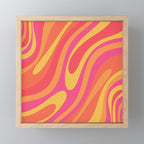 Wavy Loops Retro Abstract Pattern in Hot Pink Magenta Orange Mustard Mini Art Print Gallery Image 1