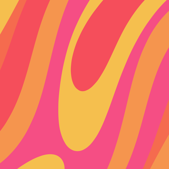 Wavy Loops Retro Abstract Pattern in Hot Pink Magenta Orange Mustard Coffee Mug Gallery Image 2