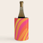 Wavy Loops Retro Abstract Pattern in Hot Pink Magenta Orange Mustard Wine Chiller Gallery Image 3