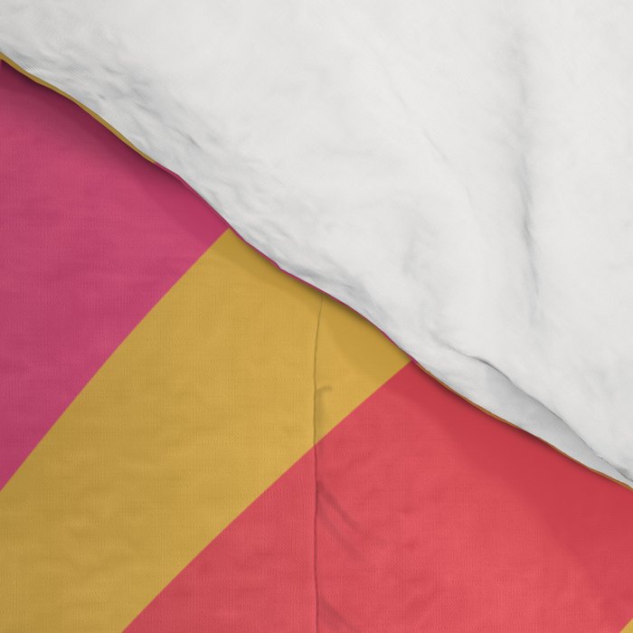 Wavy Loops Retro Abstract Pattern in Hot Pink Magenta Orange Mustard Comforter Gallery Image 4