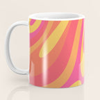 Wavy Loops Retro Abstract Pattern in Hot Pink Magenta Orange Mustard Coffee Mug Gallery Image 3