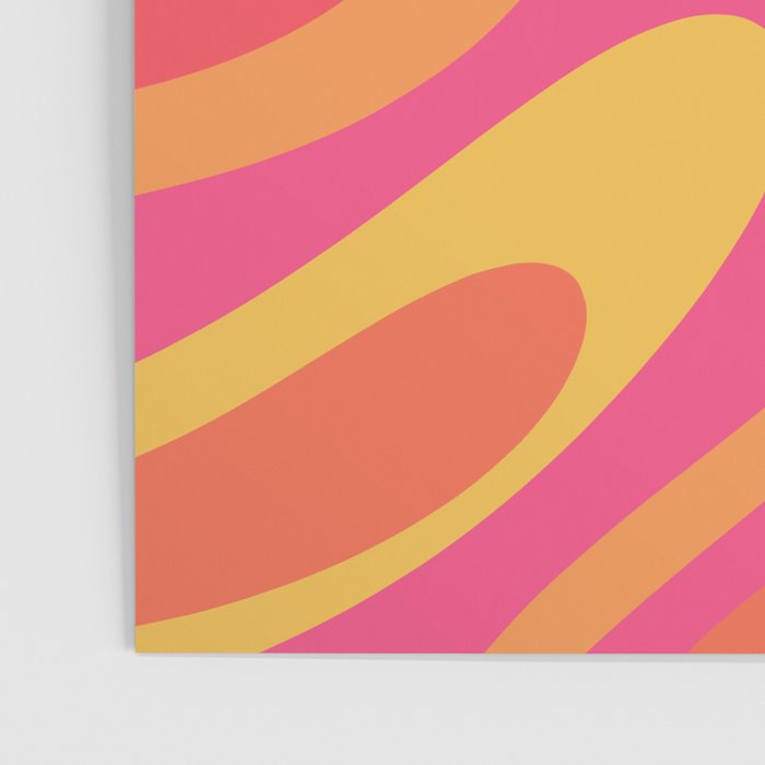 Wavy Loops Retro Abstract Pattern in Hot Pink Magenta Orange Mustard Poster Gallery Image 3