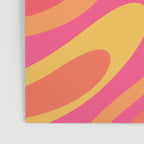 Wavy Loops Retro Abstract Pattern in Hot Pink Magenta Orange Mustard Poster Gallery Image 3