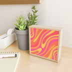 Wavy Loops Retro Abstract Pattern in Hot Pink Magenta Orange Mustard Mini Art Print Gallery Image 2