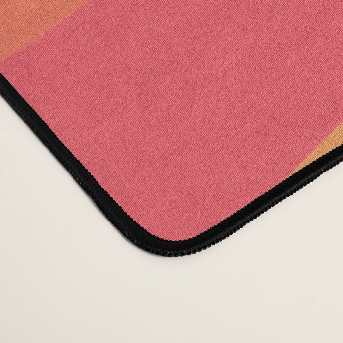 Wavy Loops Retro Abstract Pattern in Hot Pink Magenta Orange Mustard Desk Mat Gallery Image 4