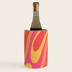 Wavy Loops Retro Abstract Pattern in Hot Pink Magenta Orange Mustard Wine Chiller Gallery Image 1