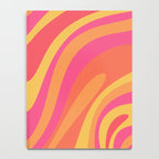 Wavy Loops Retro Abstract Pattern in Hot Pink Magenta Orange Mustard Notebook Gallery Image 4
