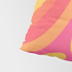 Wavy Loops Retro Abstract Pattern in Hot Pink Magenta Orange Mustard Pillow Sham Gallery Image 4