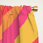 Wavy Loops Retro Abstract Pattern in Hot Pink Magenta Orange Mustard Window Curtain Gallery Image 2