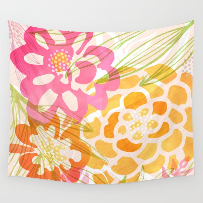 Bouquet of Love Floral Pattern Wall Tapestry Gallery Image 4