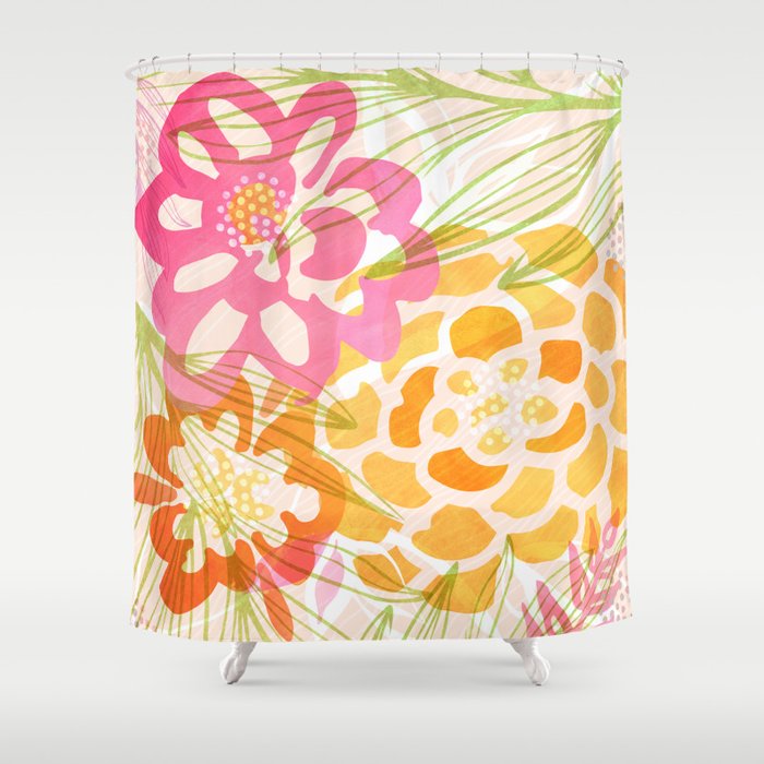 Bouquet of Love Floral Pattern Shower Curtain Gallery Image 1