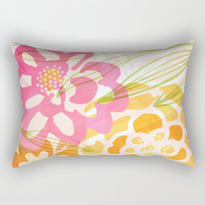 Bouquet of Love Floral Pattern Rectangular Pillow Gallery Image 1