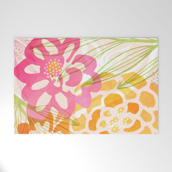 Bouquet of Love Floral Pattern Welcome Mat Gallery Image 1