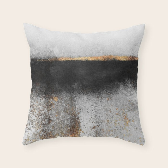 Soot And Gold Throw Pillow Gallery Image 6