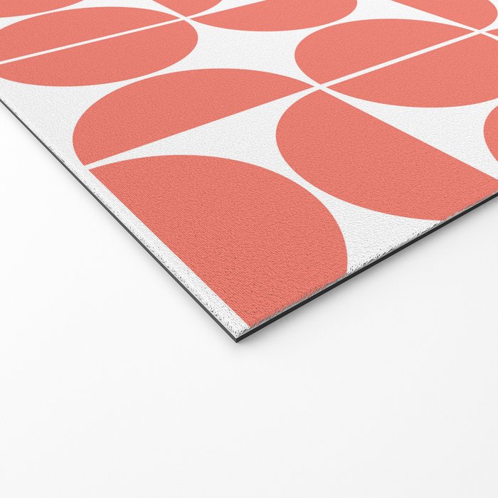Mid Century Modern Geometric 04 Living Coral Welcome Mat Gallery Image 2