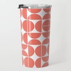 Mid Century Modern Geometric 04 Living Coral Travel Mug Gallery Image 3