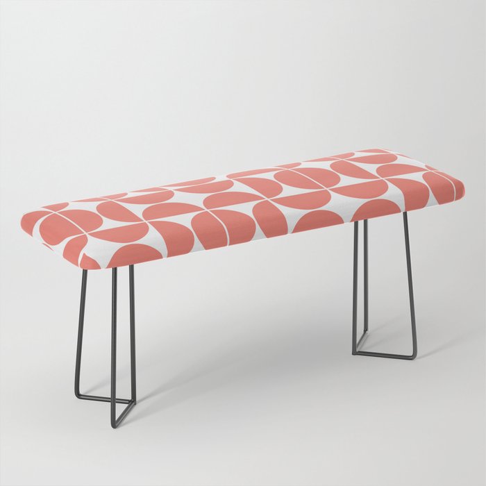 Mid Century Modern Geometric 04 Living Coral Bench Gallery Image 1