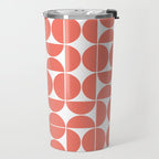Mid Century Modern Geometric 04 Living Coral Travel Mug Gallery Image 2