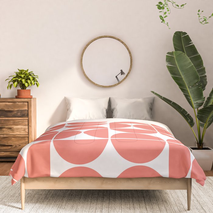 Mid Century Modern Geometric 04 Living Coral Comforter Gallery Image 3