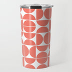 Mid Century Modern Geometric 04 Living Coral Travel Mug Gallery Image 1