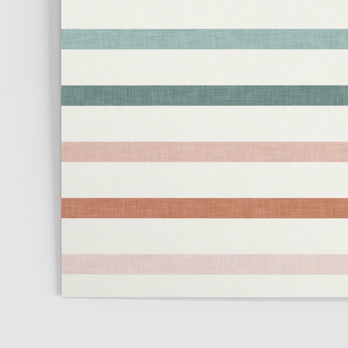 sunset stripes in terra cotta and jade Poster Gallery Image 3