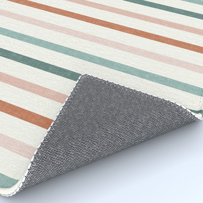 sunset stripes in terra cotta and jade Rug Gallery Image 4