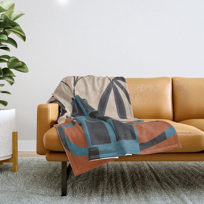 Modern Botanicals No 3 Throw Blanket Gallery Image 1