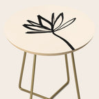 Minimalist Flower Black and Almond Cream Side Table Gallery Image 2