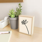 Minimalist Flower Black and Almond Cream Mini Art Print Gallery Image 2