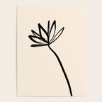 Minimalist Flower Black and Almond Cream Poster Gallery Image 4