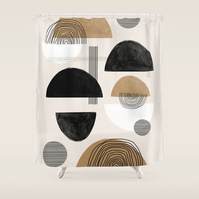 Paper Collage Art Shower Curtain Gallery Image 1