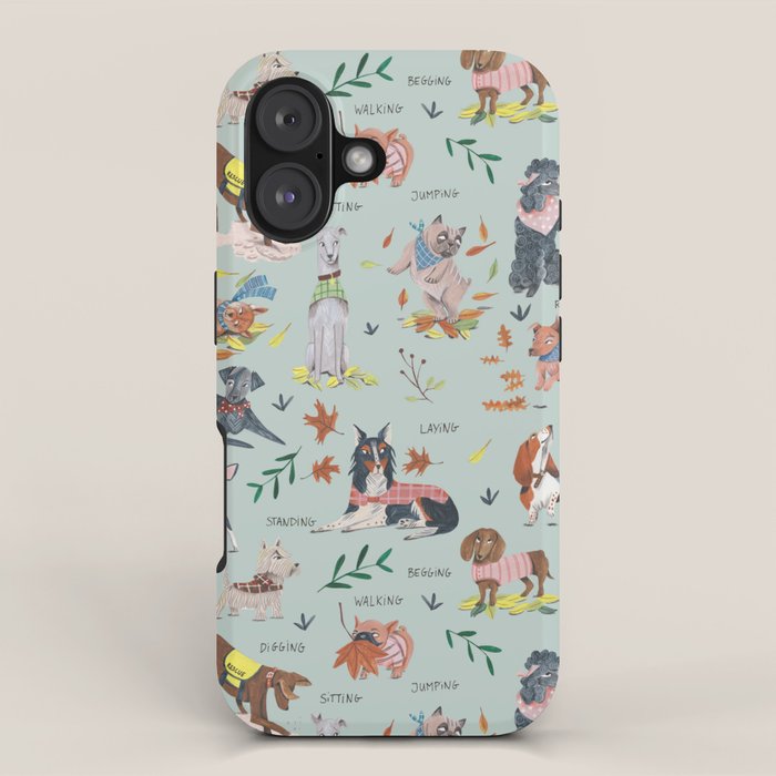 Dog lover person cute dogs breed pattern iPhone Case Gallery Image 1