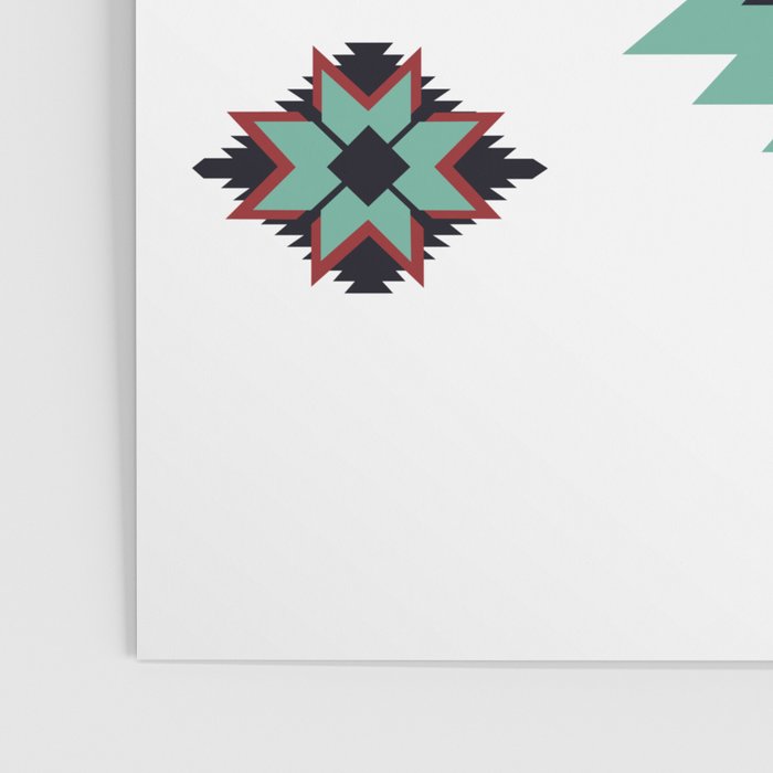 Southwest Santa Fe Geometric Tribal Indian Pattern Poster Gallery Image 3