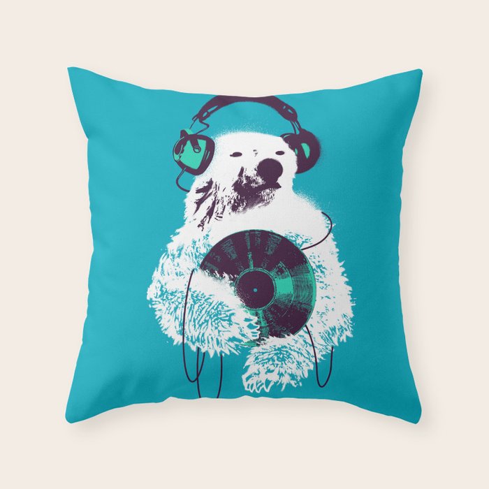 Record Bear Throw Pillow Gallery Image 6