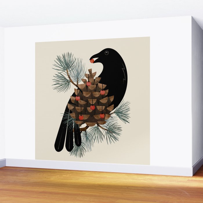 Bird & Berries Wall Mural Gallery Image 2