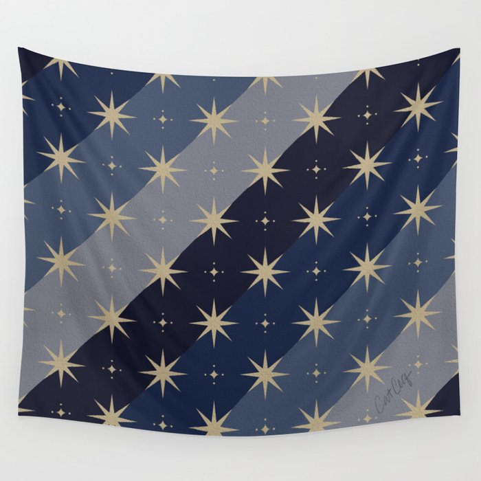 Blue OmbrÃ© â Celestial Coronation Wall Tapestry Gallery Image 1
