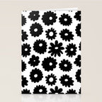 Black and white retro flower art pattern Stationery Card Gallery Image 2