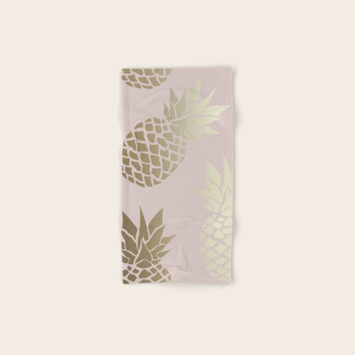 Glam, Pineapple Art, Pink Aesthetic with Gold Towels Gallery Image 1