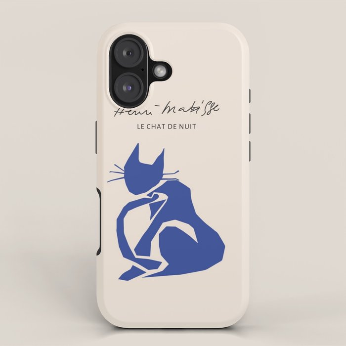 Henri Matisse 'The Night Cat' Blue Feline Abstract Figure Art iPhone Case Gallery Image 1