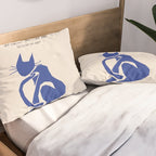 Henri Matisse 'The Night Cat' Blue Feline Abstract Figure Art Pillow Sham Gallery Image 2