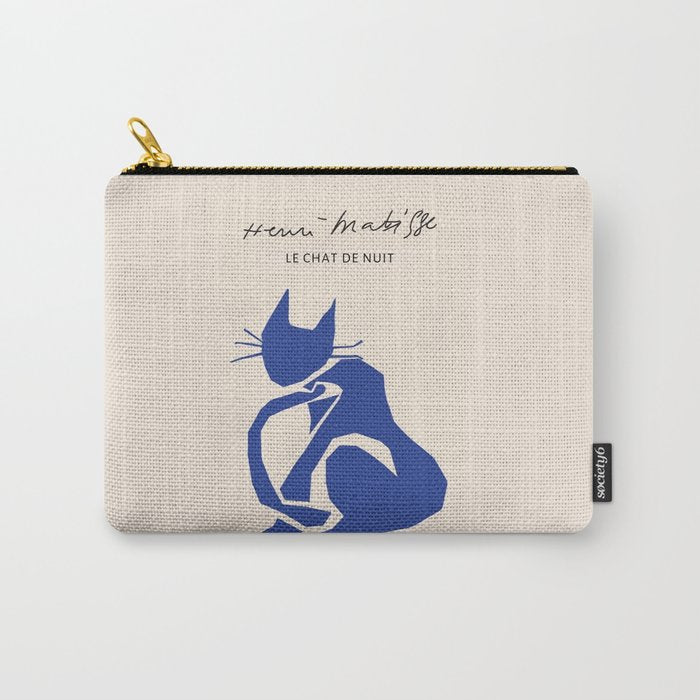Henri Matisse 'The Night Cat' Blue Feline Abstract Figure Art Carry All Pouch Gallery Image 1