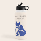 Henri Matisse 'The Night Cat' Blue Feline Abstract Figure Art Water Bottle Gallery Image 4