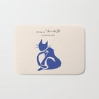 Henri Matisse 'The Night Cat' Blue Feline Abstract Figure Art Bath Mat Gallery Image 1