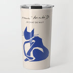 Henri Matisse 'The Night Cat' Blue Feline Abstract Figure Art Travel Mug Gallery Image 1
