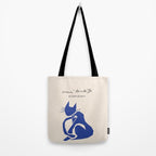 Henri Matisse 'The Night Cat' Blue Feline Abstract Figure Art Tote Bag Gallery Image 2